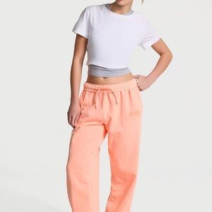 VS PINK Ivy Fleece Campus Sweatpants Orange Hills XS